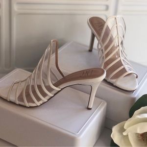 Brand New- INC Transparent Vinyl /White Ribbed Top - Open Toe- Slip on Shoe